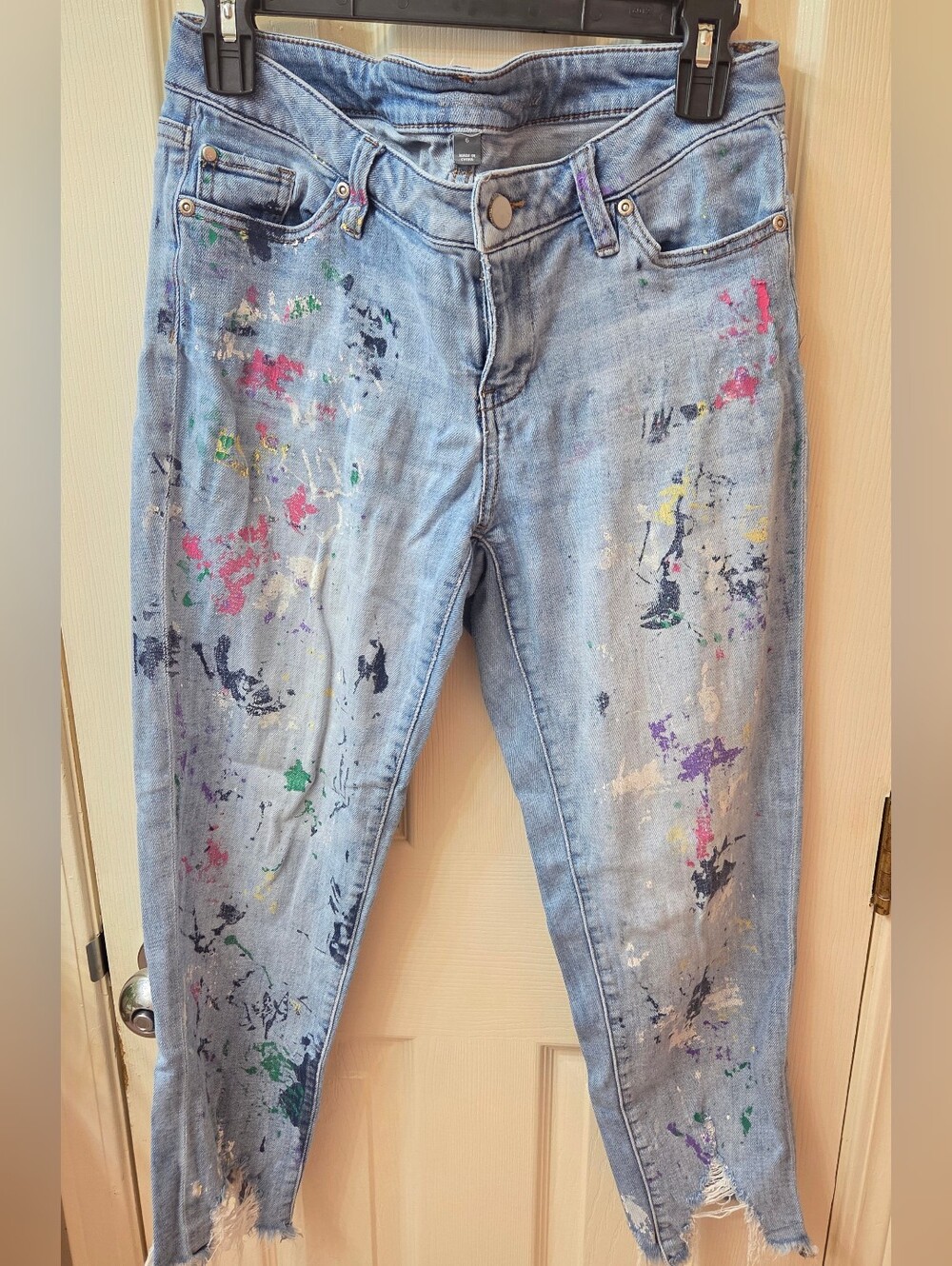 Soho Boyfriend Paint-Splatter Jeans